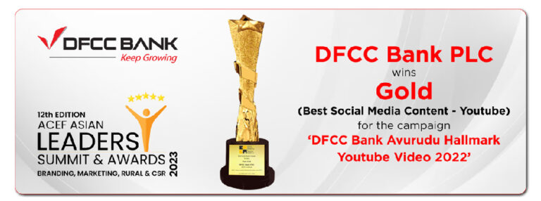 DFCC Bank Bags Gold Award for Best Digital Marketing Campaign at ACEF Asia Leaders Awards 2023